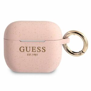 Guess Apple AirPods 3 Cover Glitter Collection Pink Silicone Schutzhlle Tasche Case Etui