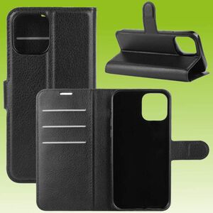 F�r Apple iPhone 13 Mini Handy Tasche Wallet Premium Schwarz Schutz H�lle Case Cover Etuis Neu Zubeh�r