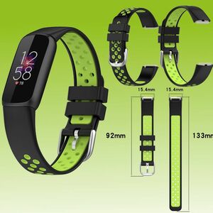 Fr Fitbit Luxe Fitness Uhr Kunststoff Silikon Ersatz Armband Schwarz / Grn Neu