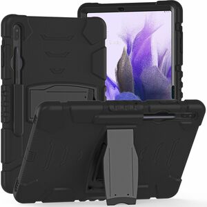 Fr Samsung Galaxy Tab S7 FE / Tab S7 Plus | Tab S8 Plus Hybrid Outdoor Schutzhlle Case Schwarz Tasche Cover Etuis