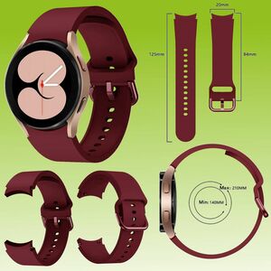 Für Samsung Galaxy Watch 4 40mm Uhr Kunststoff / Silikon Armband Ersatz Arm Band Wein Rot