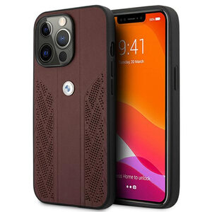 BMW Curve Perforate Serie Apple iPhone 13 Pro Hardcase Hlle Cover Rot