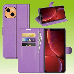 Fr Apple iPhone 13 Mini Handy Tasche Wallet Premium Lila Schutz Hlle Case Cover Etuis Neu Zubehr