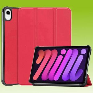 Fr Apple iPad Mini 6 2021 3folt Wake UP Smart Cover Rot Tasche Etuis Hlle