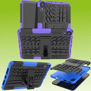 Fr Apple iPad Mini 2024 8.3 Zoll / Mini 6 2021 Hybrid Outdoor Schutzhlle Case Lila Tasche Cover Etuis