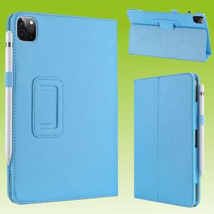 Fr Apple iPad Air 13 2024 / Pro 12.9 2021 Hell Blau Kunstleder Hlle Cover Tablet Tasche Case