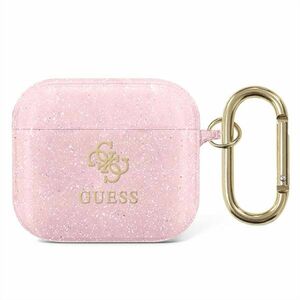 Guess Apple AirPods 3 Cover Glitter Pink Transparent Silicone Schutzhlle Tasche Case