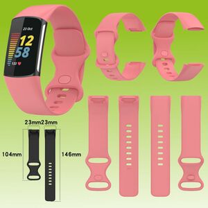 Fr Fitbit Charge 6 / 5 Silikon Watch Armband Mnner Gre L Rot