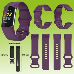 Fr Fitbit Charge 6 / 5 Kunststoff Watch Band Frauen Gre S Lila