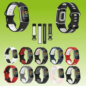 Fr Fitbit Charge 6 / 5 Hochwertiges Kunststoff / Silikon Uhr Watch Smart Armband