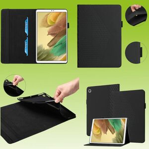 Fr Samsung Galaxy Tab A7 Lite 2021 8.7 Design Muster Schwarz Kunstleder Hlle Cover Tablet Tasche Case