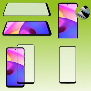 F�r Motorola Moto E40 2x 3D Premium 0,3 mm H9 Hart Glas Schwarz Folie Schutz H�lle Neu