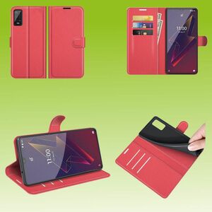 Fr Wiko Power U20 Handy Tasche Wallet Premium Rot Schutz Hlle Case Cover Etuis Neu Zubehr