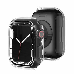 Fr Apple Watch Serie 9 8 7 45mm Schock TPU Silikon Hlle Transparent