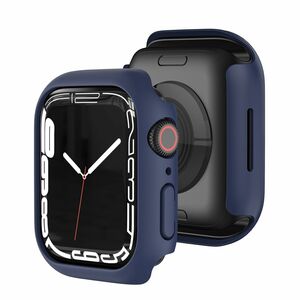 Fr Apple Watch Serie 9 8 7 41mm Schock TPU Silikon Hlle Dunkel Blau