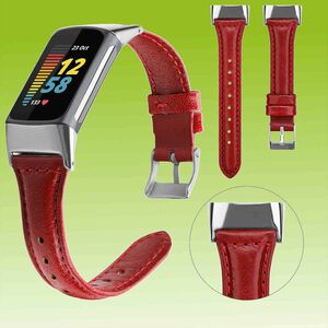 Fr Fitbit Fitbit Charge 6 / 5 Hochwertiges Leder Fitness Sport Uhr Watch Smart Armband Neu