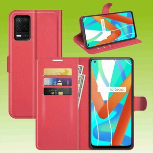 Fr Oppo Realme 8 / 8 Pro Handy Tasche Wallet Premium Schutz Hlle Case Cover Etuis Neu Zubehr Rot