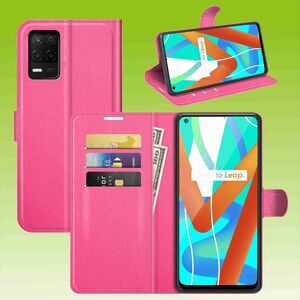 Fr Oppo Realme 8 / 8 Pro Handy Tasche Wallet Premium Schutz Hlle Case Cover Etuis Neu Zubehr Pink