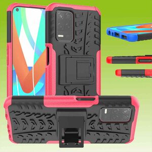 Fr Oppo Realme 8 / 8 Pro Hybrid Case 2teilig Outdoor Pink Handy Tasche Hlle Cover Schutz