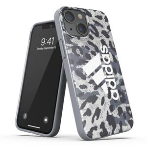 Adidas Leopard Collection Snap Case Hardcase Hlle Cover fr Apple iPhone 13 Mini Grau