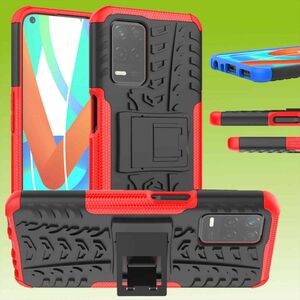 Fr Oppo Realme 8 / 8 Pro Hybrid Case 2teilig Outdoor Rot Handy Tasche Hlle Cover Schutz