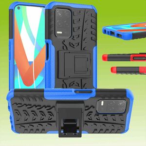 Fr Oppo Realme 8 / 8 Pro Hybrid Case 2teilig Outdoor Blau Handy Tasche Hlle Cover Schutz