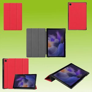 Fr Samsung Galaxy Tab A8 2021 X205 X200 3folt Wake UP Smart Cover Rot Tasche Etuis Hlle