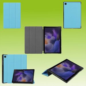 Fr Samsung Galaxy Tab A8 2021 X205 X200 3folt Wake UP Smart Cover Hellblau Tasche Etuis Hlle
