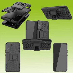 F�r Samsung Galaxy S22 Plus 5G Hybrid Case 2teilig Outdoor Schwarz Tasche H�lle Cover Schutz