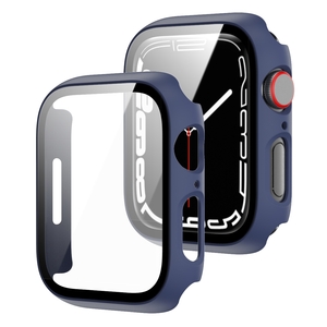 F�r Apple Watch 9 8 7 45mm 2 in 1 Schock TPU Silikon H�lle + Hart Glas