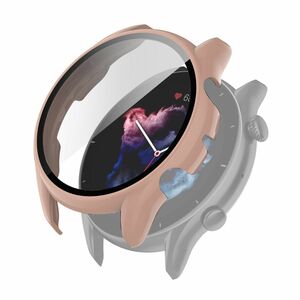 Fr Amazfit GTR 3 / GTR 3 Pro 2 in 1 Shockproof TPU Silikon Hlle Cover + H9 Hart Glas Pink