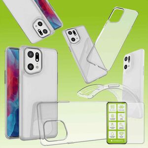Fr Oppo Find X5 Pro Silikoncase TPU Transparent + H9 4D Full Curved Glas Handy Tasche Hlle Schutz Cover