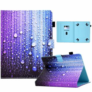 Kunstleder Tablet Cover Tasche Wassertropfen fr Amazon Fire HD 10 / 10 Plus Blau Hlle Case Etui