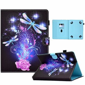 Kunstleder Tablet Cover Tasche Schmetterling fr Amazon Fire HD 10 / 10 Plus Schwarz Hlle Case Etui