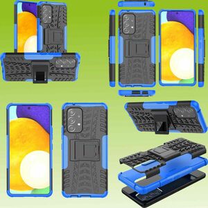 Für Samsung Galaxy A53 5G Hybrid Case 2teilig Outdoor Blau Tasche Hülle Cover Schutz