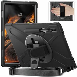 F�r Samsung Galaxy Tab S10 / S9 / S8 Ultra Outdoor Hybrid 360 Schwarz