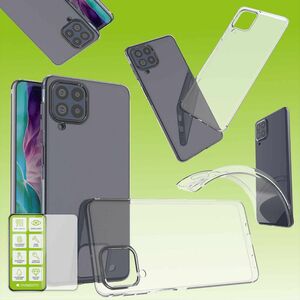 F�r Samsung Galaxy M53 5G Silikoncase TPU Transparent + 0,26 H9 Glas Handy Tasche H�lle Schutz Cover