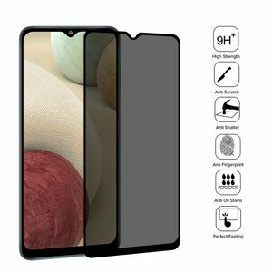 Fr Samsung Galaxy A12 3D LCD Display 0,2 mm H9 Privacy Hart Glas Schwarz Neu