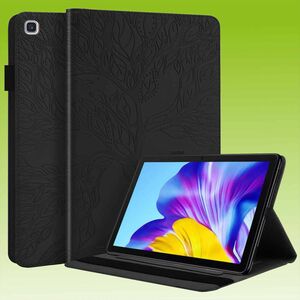 Fr Samsung Galaxy Tab A7 Lite 2021 8.7 Baum Muster Schwarz Kunstleder Hlle Cover Tasche Case Neu
