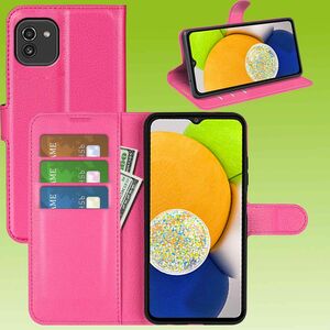 Für Samsung Galaxy A03 Handy Tasche Wallet Premium Schutz Hülle Case Cover Etuis Neu Zubehör Pink