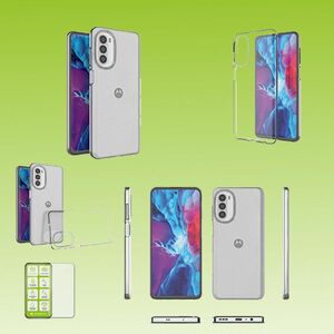 Fr Motorola Moto G52 Silikoncase TPU Transparent + 0,26 H9 Glas Handy Tasche Hlle Schutz Cover