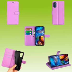 Fr Motorola Moto E32 Handy Tasche Wallet Premium Schutz Hlle Case Cover Etuis Neu Zubehr Lila