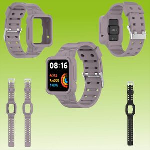 Fr Xiaomi Poco Watch Kunststoff / Silikon Sport Ersatz Armband Band Hell-Lila Uhr Neu