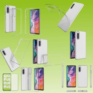 Fr Sony Xperia 10 IV 4. Gen Silikoncase TPU Transparent + 0,26 H9 Glas Handy Tasche Hlle Schutz Cover