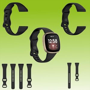 Fr Fitbit Versa 4 / Versa 3 / Sense Kunststoff / Silikon Armband fr Frauen / Gre S Schwarz Uhr 