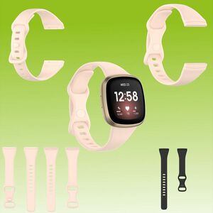 Fr Fitbit Versa 4/Versa 3/Sense Silikon Armband / Gre S Pink Uhr 