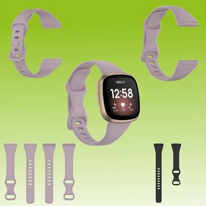 Fr Fitbit Versa 4 / Versa 3 / Sense Kunststoff / Silikon Armband fr Frauen / Gre S Hell-Lila Uhr 