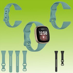 Fr Fitbit Versa 4 / 3 / Sense 1 + 2 Kunststoff Armband Hell Grn Uhr 