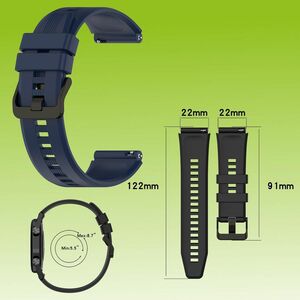 Fr Honor Watch GS 3 / GS3 Kunststoff / Silikon Armband Watch Uhr Dunkelblau Ersatz Arm Band