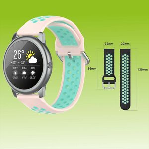 Fr Xiaomi Haylou Solar LS05 Kunststoff / Silikon Armband Watch Uhr Rosa / Blau  Ersatz Arm Band